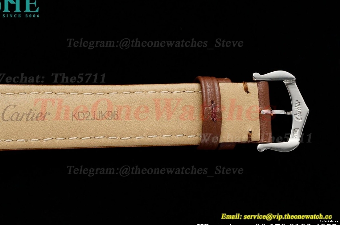 LE Santos Silver Quartz Brown Dial Dumont AF RG 0502